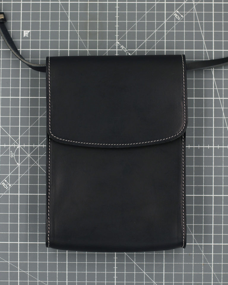 95 - Navy Vegetable Calf Flap Pouch