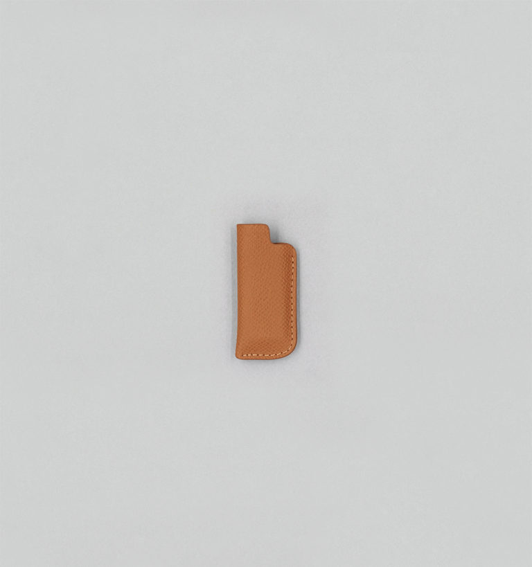 Étui à Briquet En Veau Quadrillé Camel