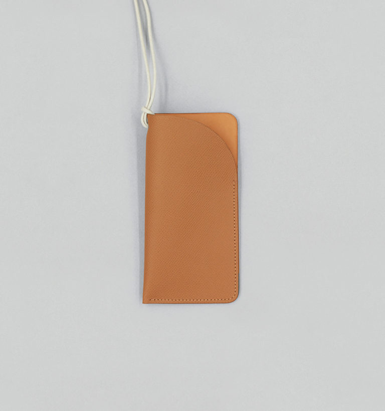 Camell Cross-Hatched Calf Glasses Sleeve