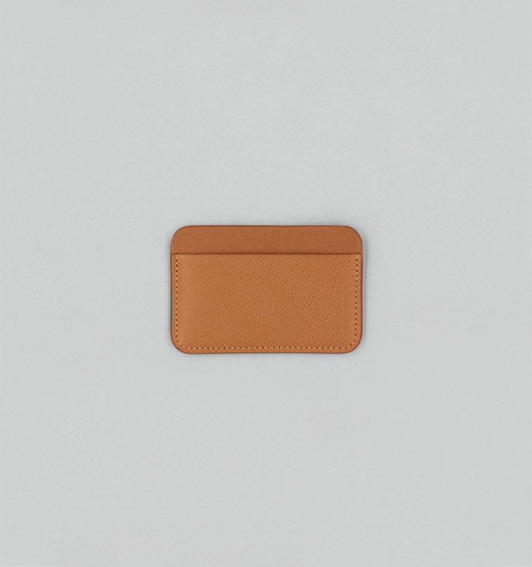 Porte-Cartes En Veau Quadrillé Camel