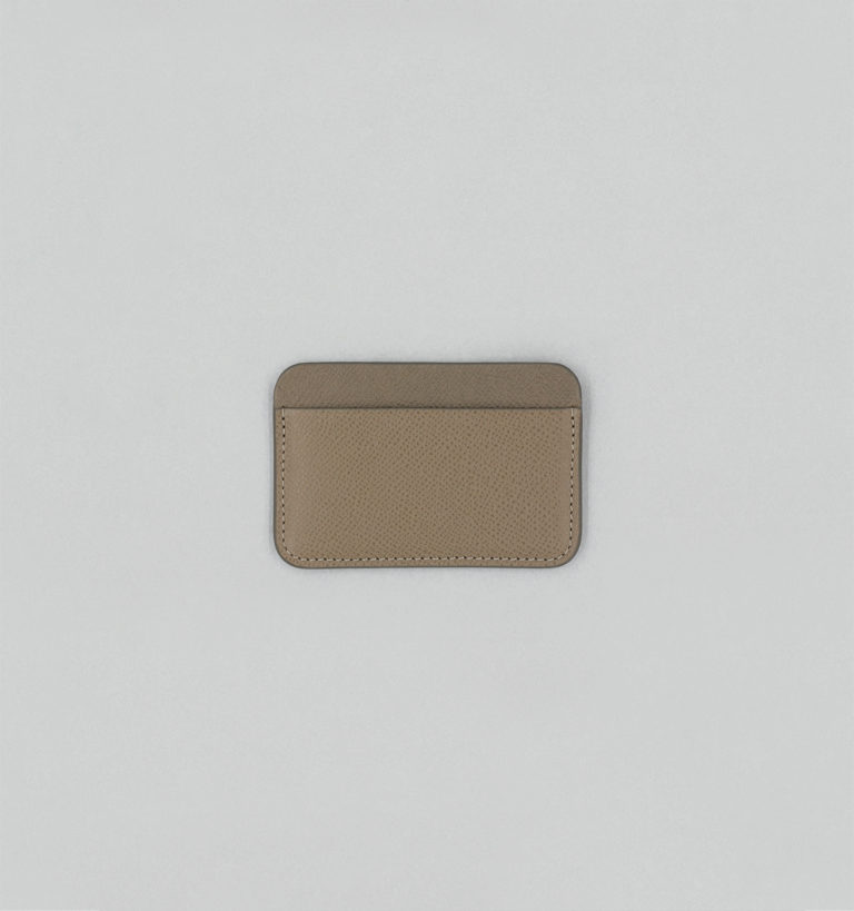 Porte-Cartes En Veau Quadrillé Taupe