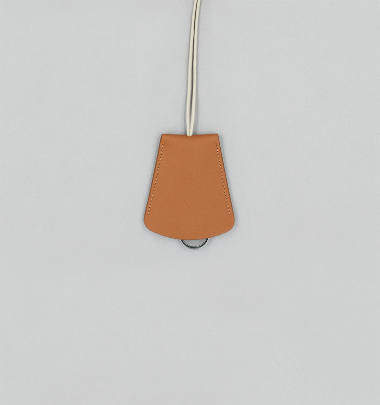 Porte-Clés Cloche En Veau Quadrillé Camel
