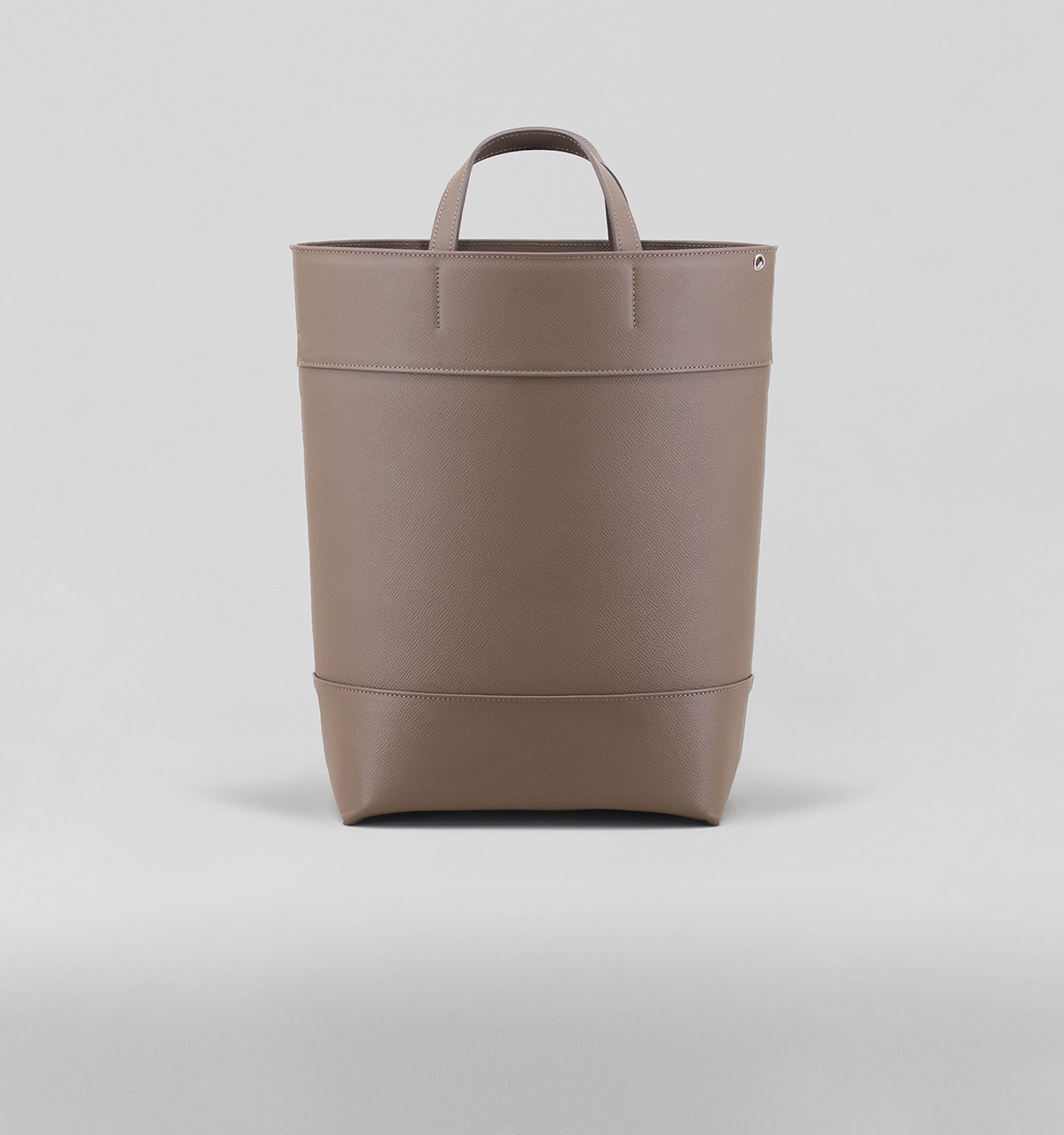 Taupe Cross-Hatched Calf Three Panels Tote Bag