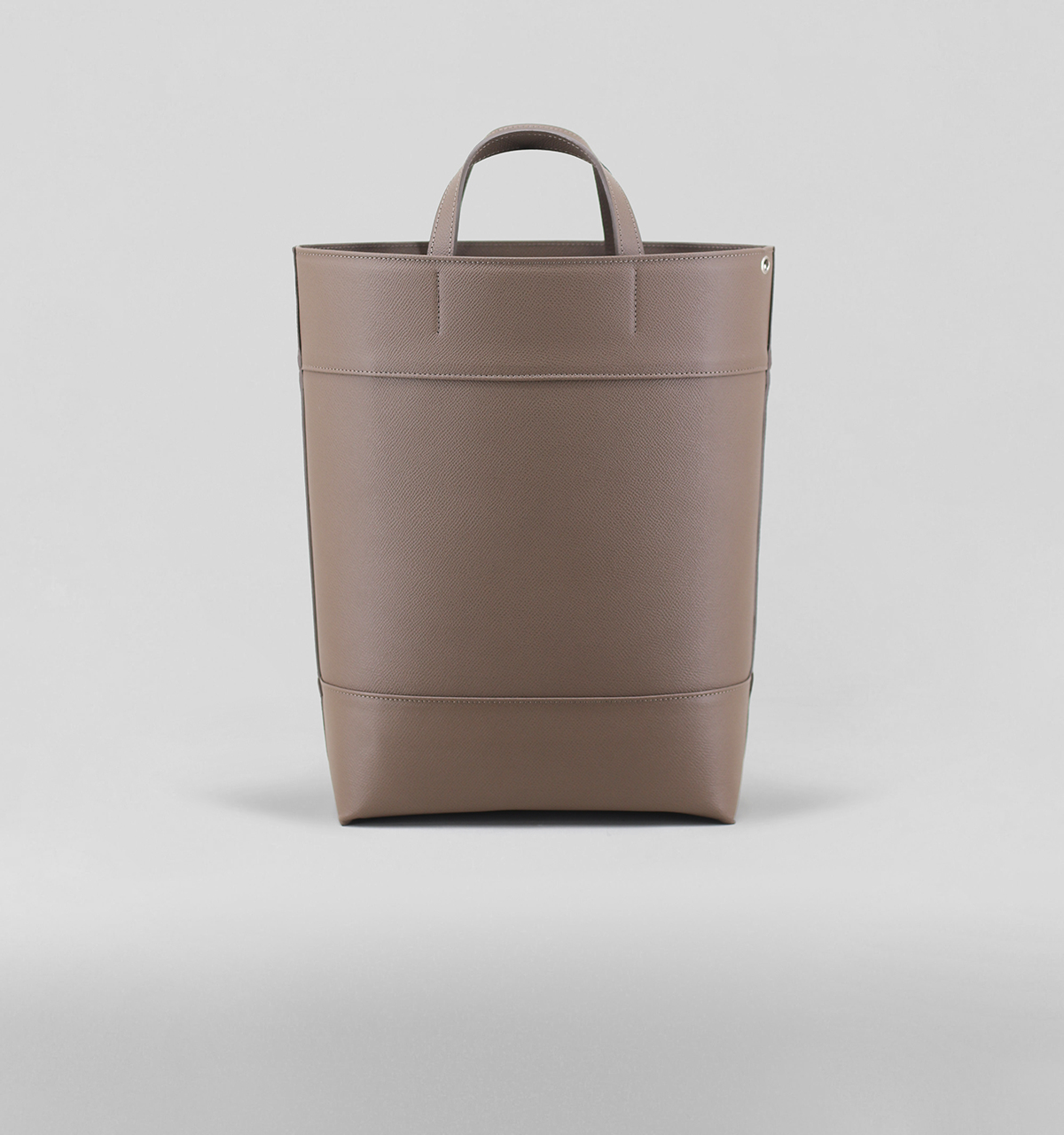 Taupe Cross-Hatched Calf Three Panels Tote Bag