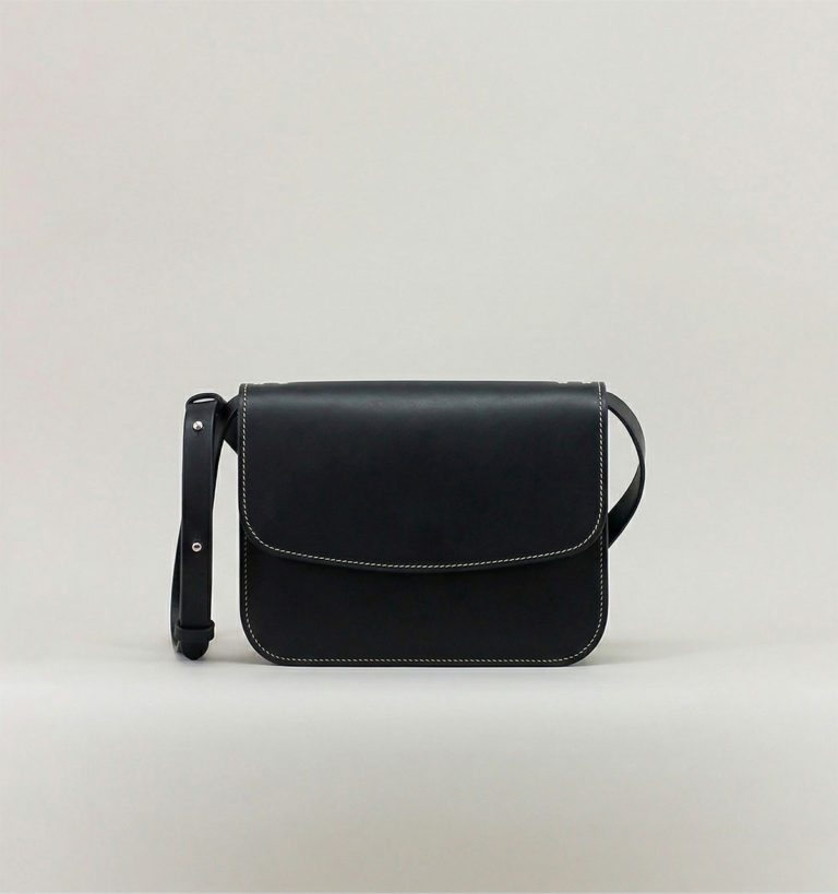 Sac à Rabat en Veau Végétal Noir