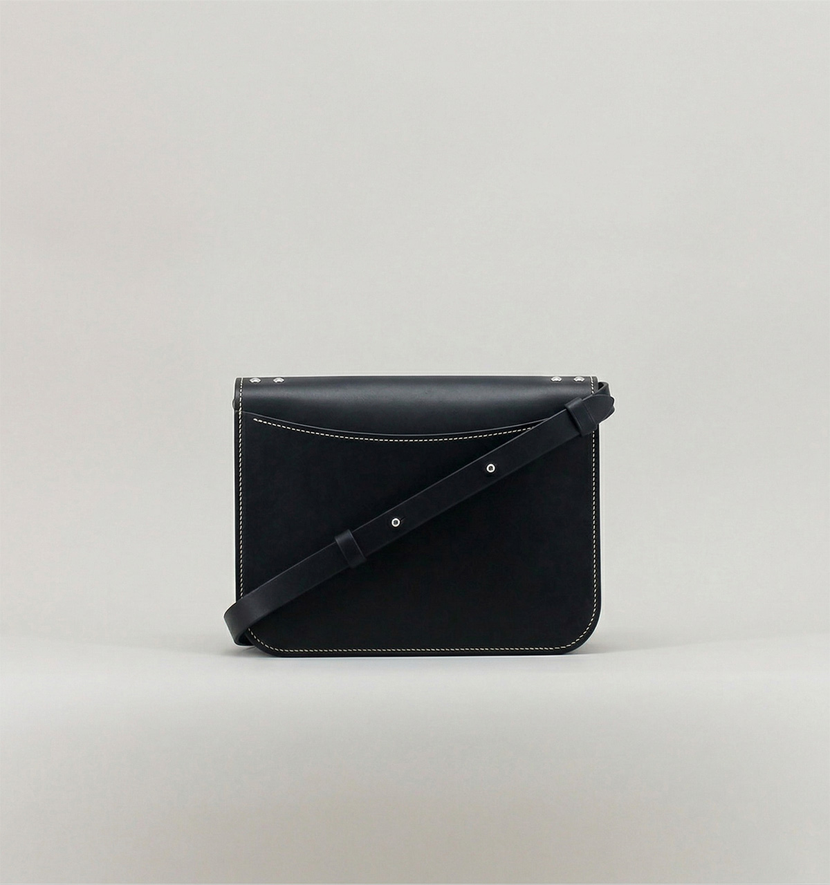 Sac à Rabat en Veau Végétal Noir