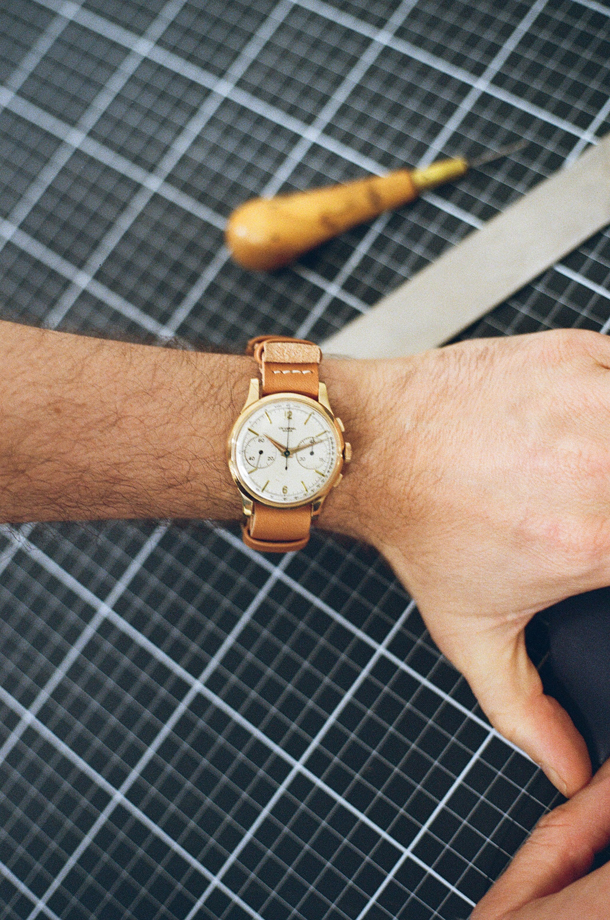 Bracelet de montre une pièce en veau végétal Naturel