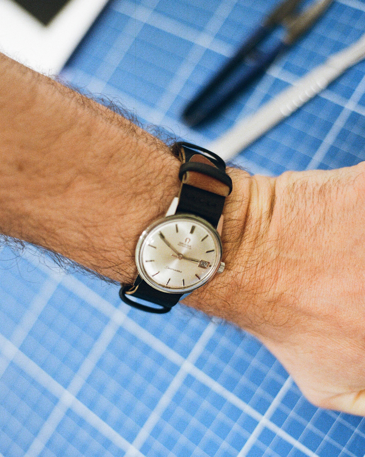 Bracelet de montre une pièce en cordovan noir