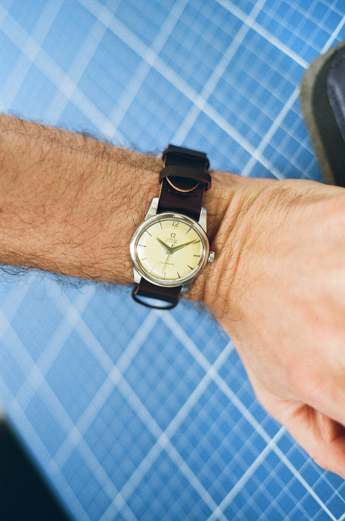 Bracelet de montre une pièce en cordovan bordeaux