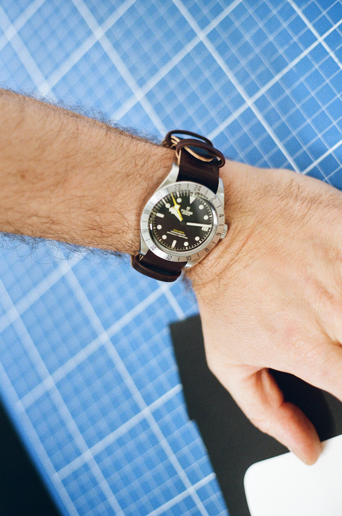 Bracelet de montre une pièce en cordovan bordeaux