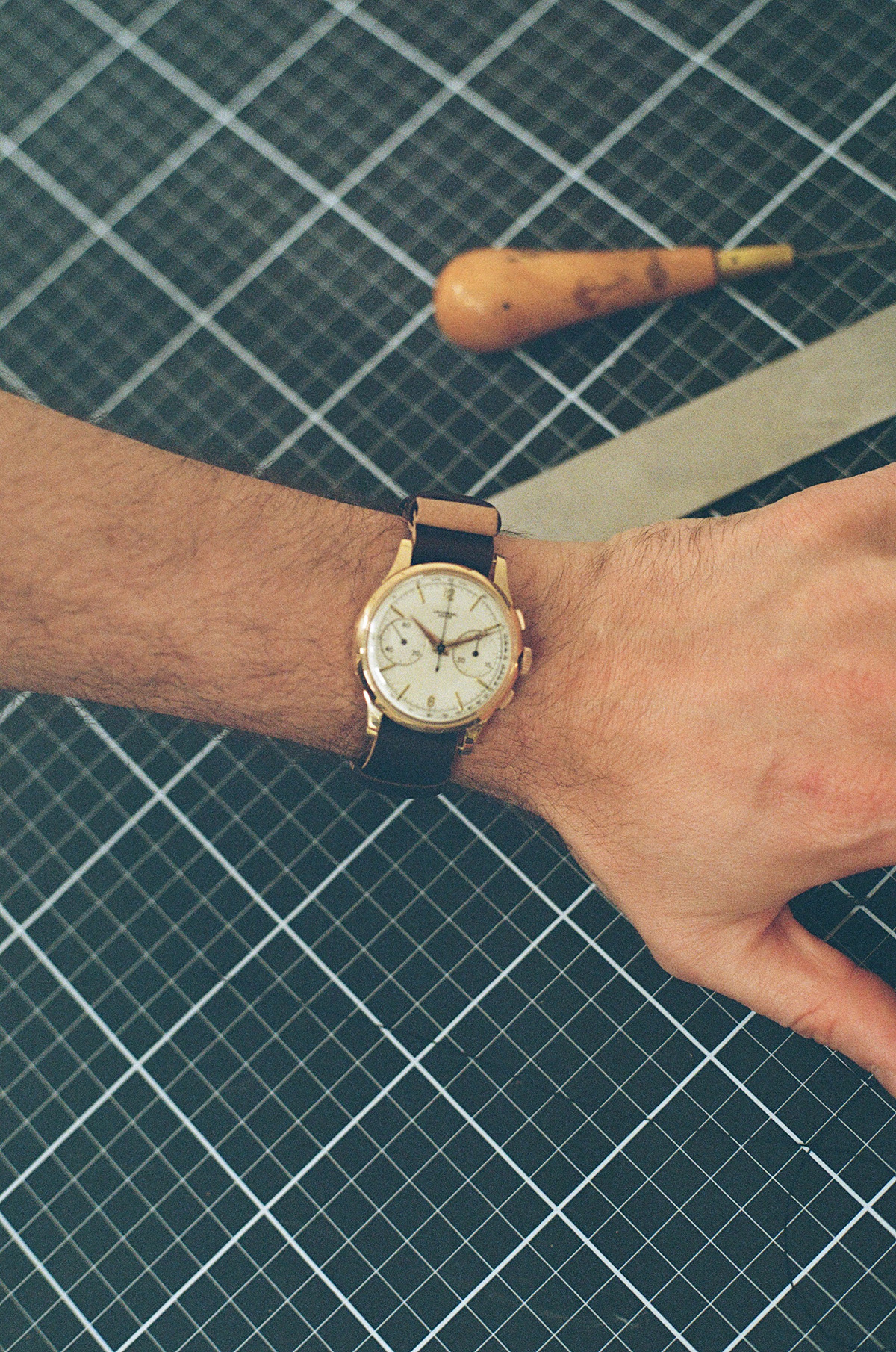 Bracelet de montre une pièce en cordovan bordeaux