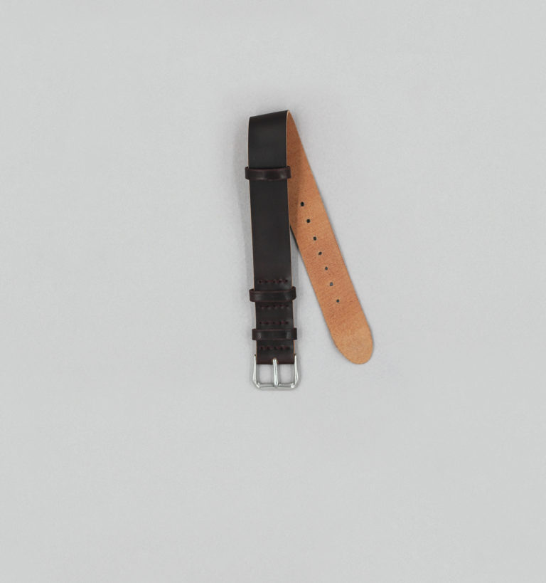 Bracelet de montre une pièce en cordovan bordeaux