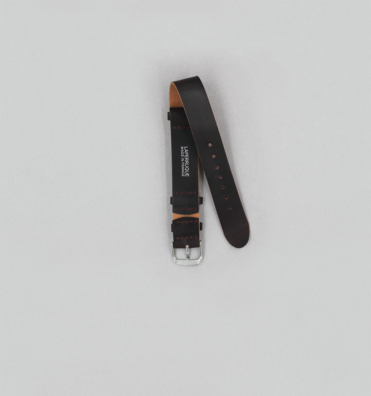 Bracelet de montre une pièce en cordovan bordeaux