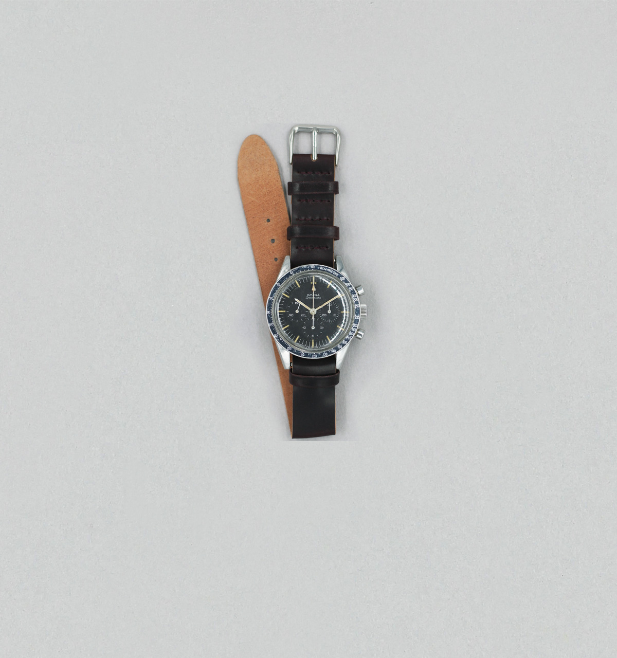 Bracelet de montre une pièce en cordovan bordeaux