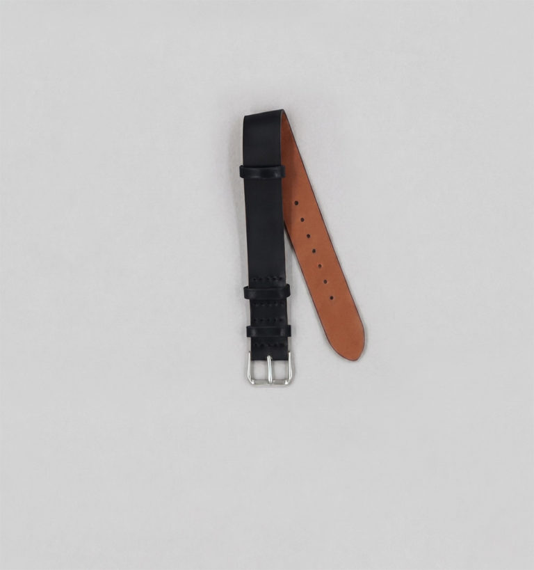 Bracelet de montre une pièce en cordovan noir