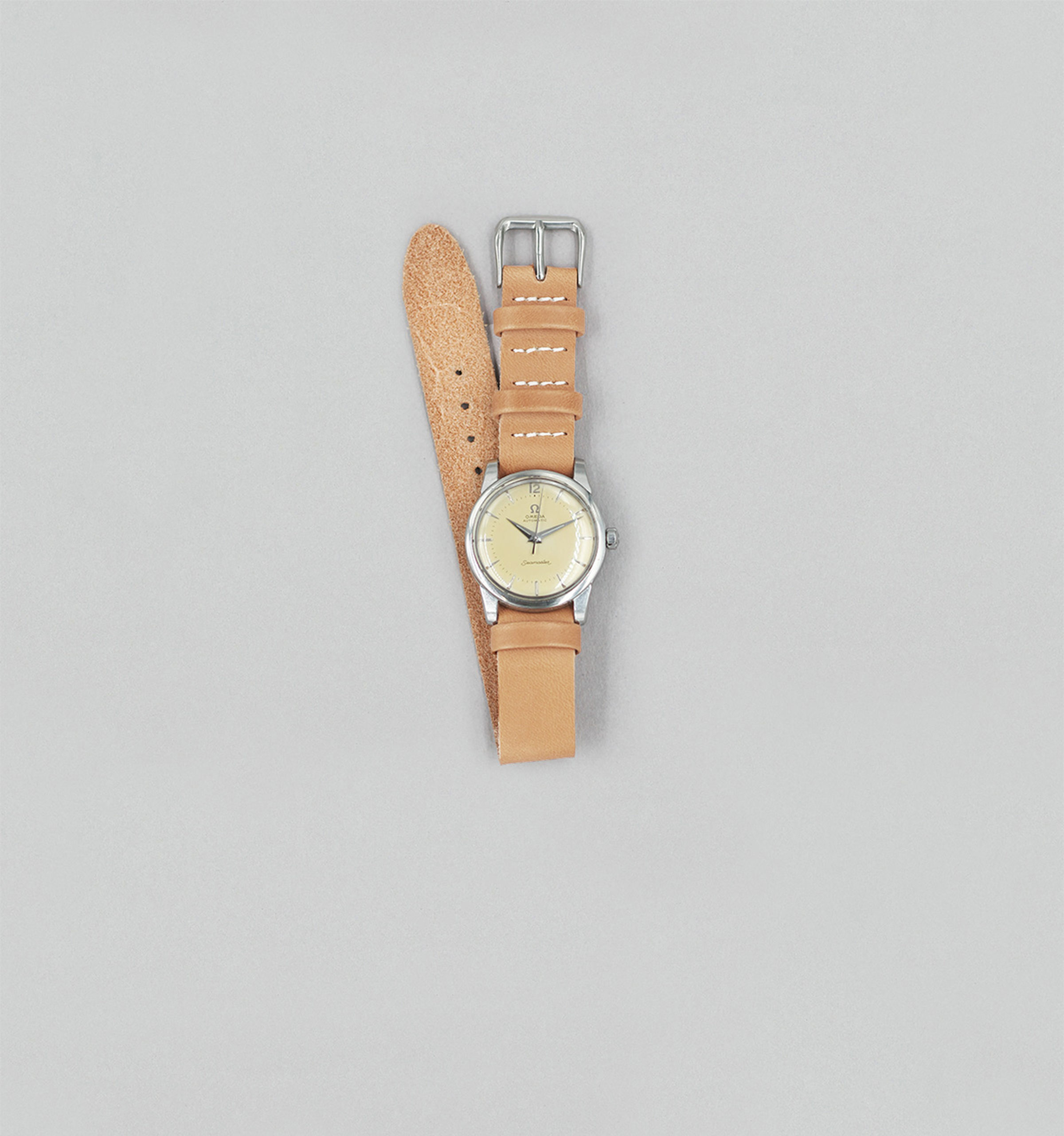 Bracelet de montre une pièce en veau végétal Naturel