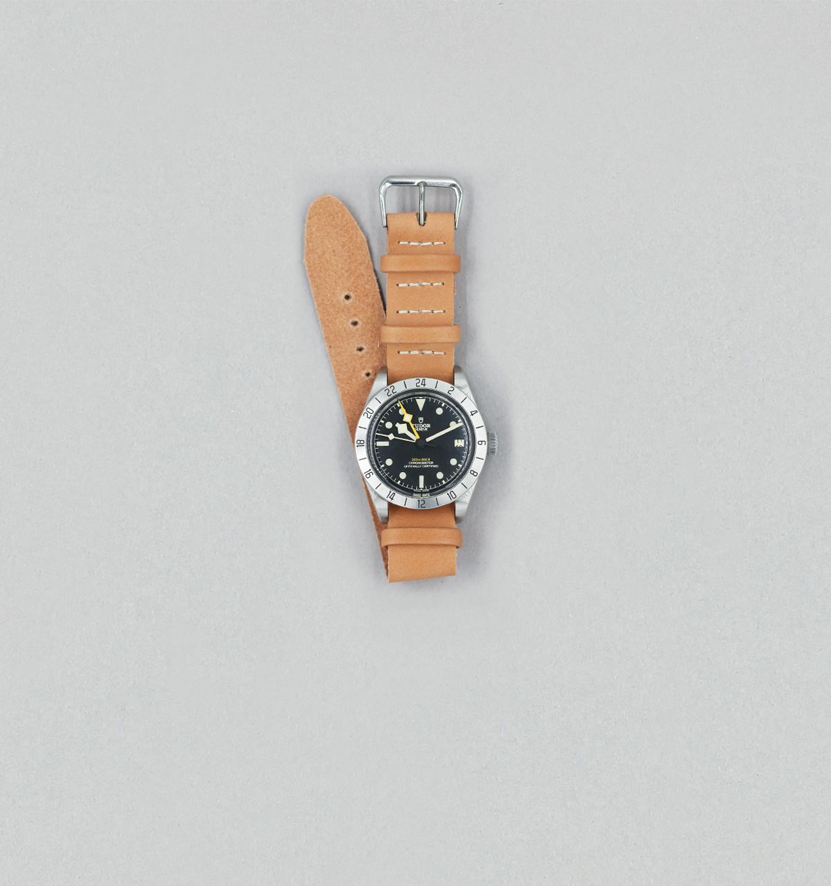 Bracelet de montre une pièce en veau végétal Naturel
