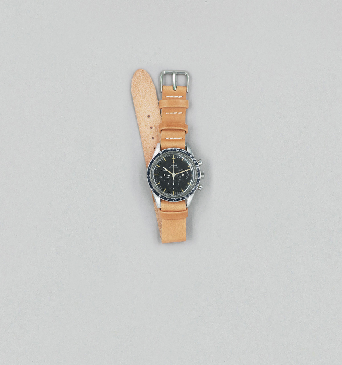 Bracelet de montre une pièce en veau végétal Naturel