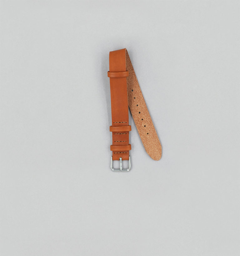 Bracelet de montre une pièce en veau végétal Whisky
