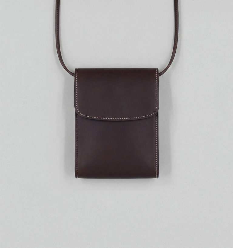 Chocolate Vegetable Calf Flap Pouch