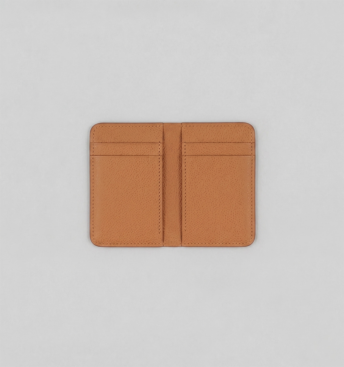 Camel Cross-Hatched Calf Folding Cardholder