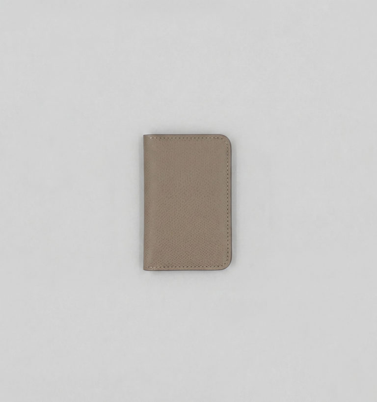 Taupe Cross-Hatched Calf Folding Cardholder