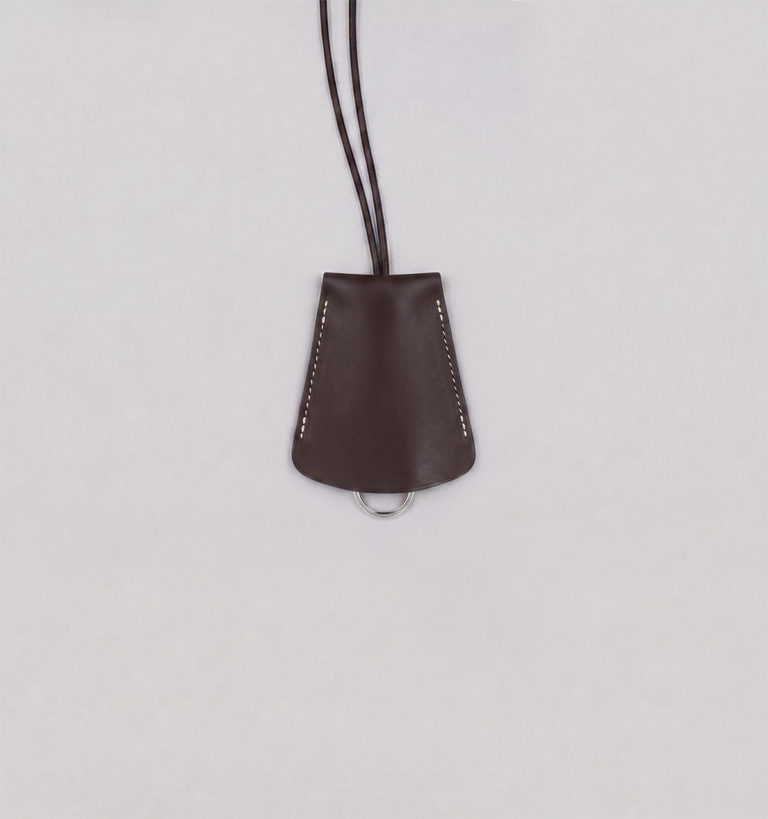 Porte-Clés Cloche en Veau Végétal Chocolat