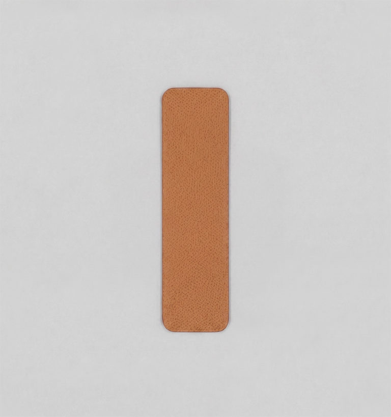 Camel Cross-Hatched Calf Leather Bookmark