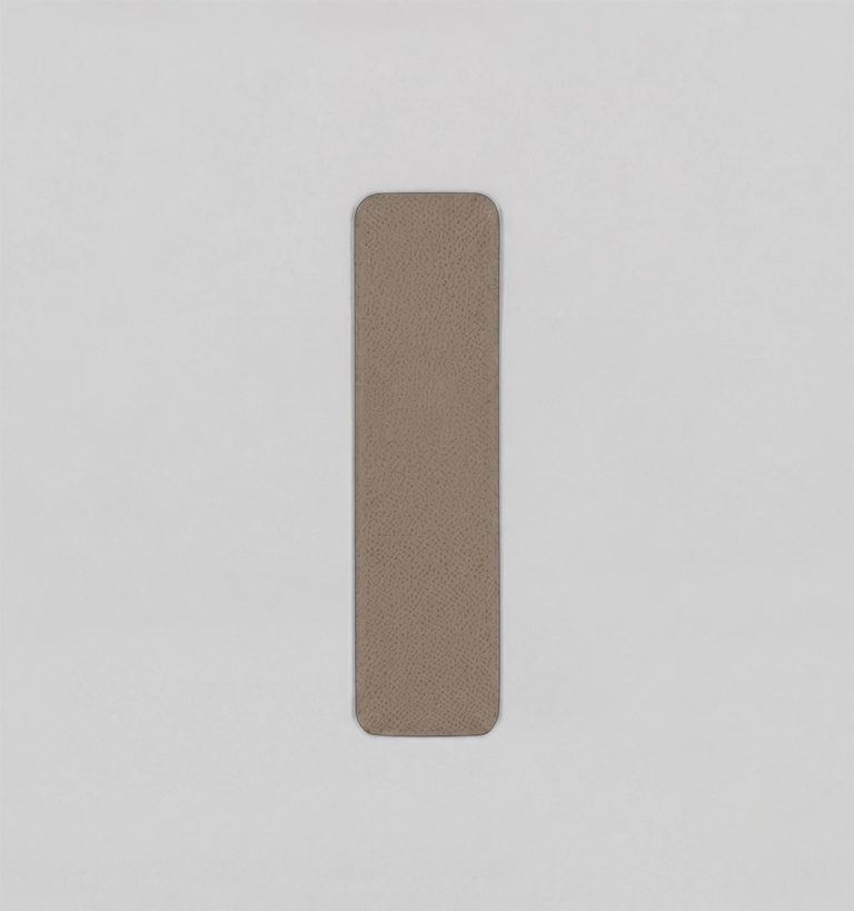 Taupe Cross-Hatched Calf Leather Bookmark