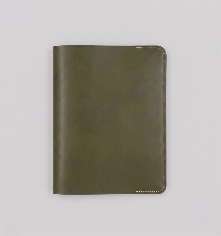 Olive Vegetable Calf Leather A5 Notebook Cover