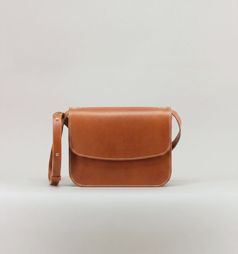 Whiskey Vegetable Calf Leather Flap Bag