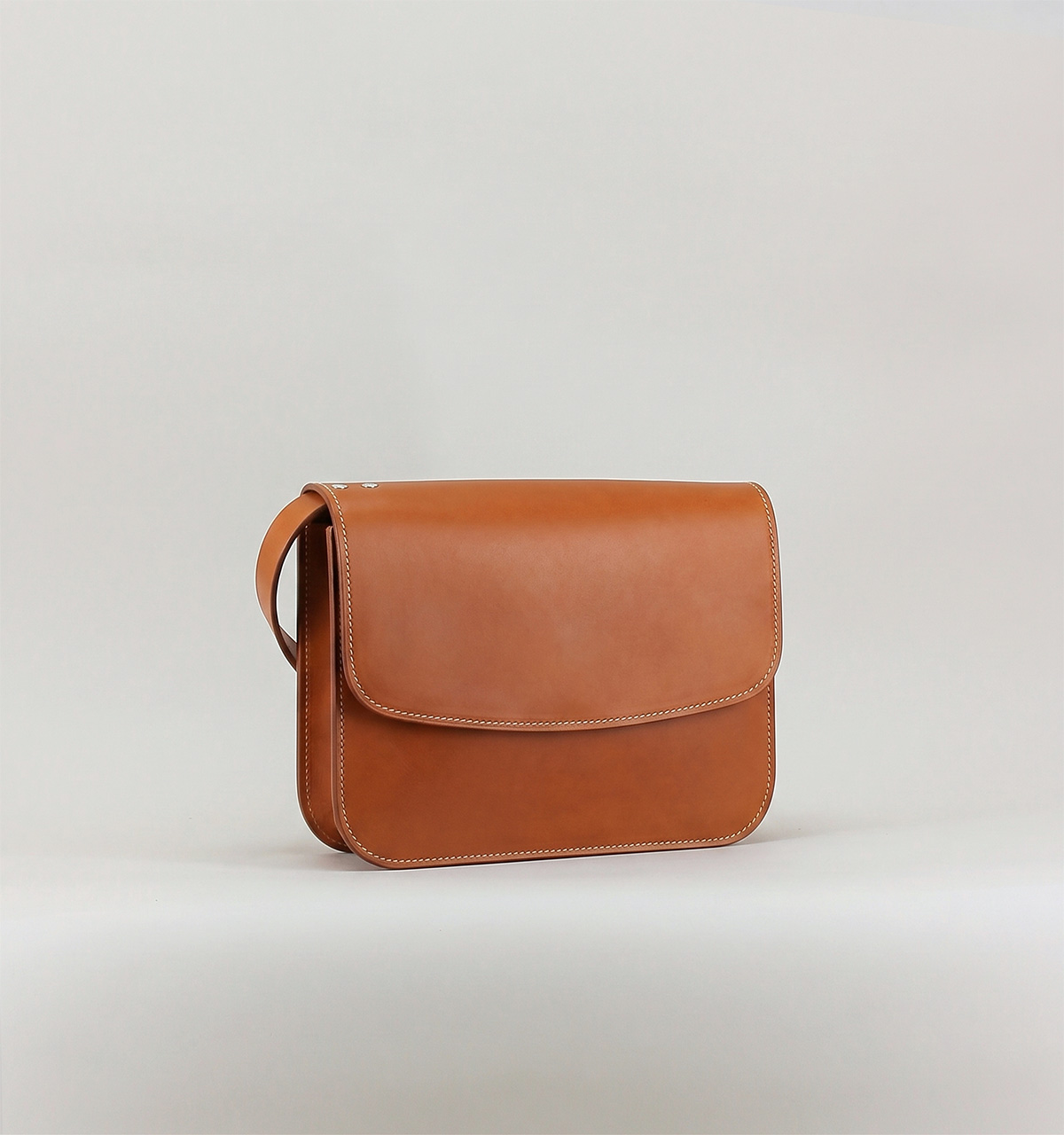 Whiskey Vegetable Calf Leather Flap Bag