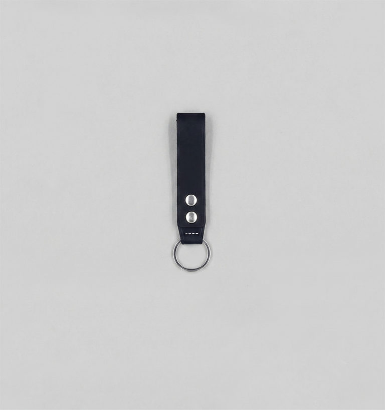 Black Vegetable Leather Snaps Key-Holder
