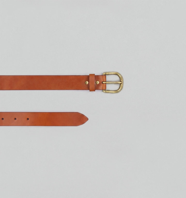 Ceinture en Veau Végétal Gold à Boucle Laiton
