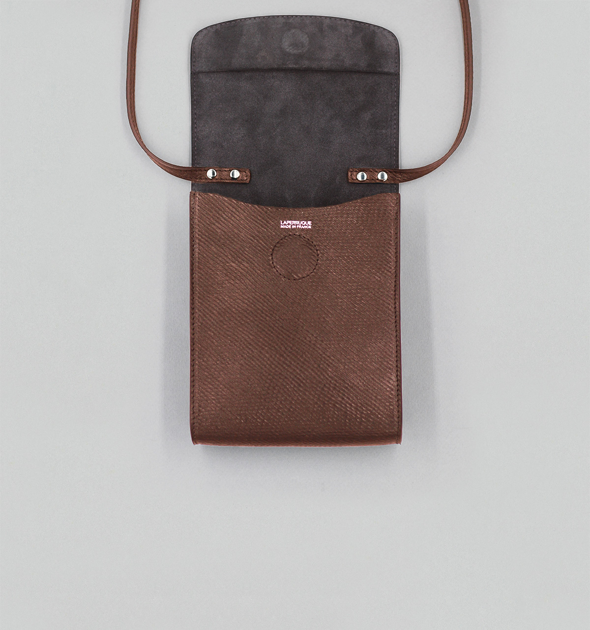 Bark Brown Russian Calf Flap Pouch