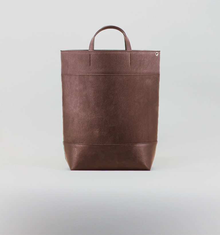 Bark Brown Russian Calf Leather Three Panels Tote Bag