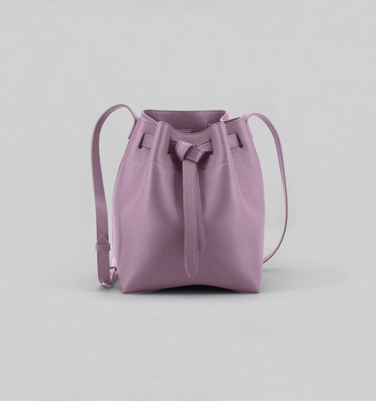 Dusty Lilac Grained Taurillon Bucket Bag