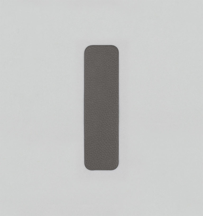 Marque-Page En Veau Grainé Gris Ardoise