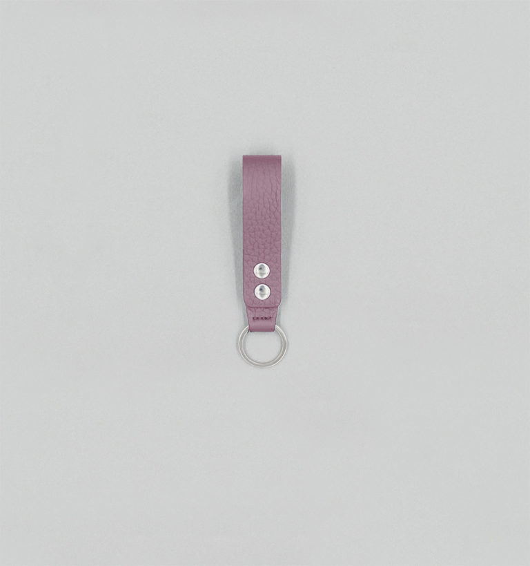 Porte-Clés Pressions en Taurillon Grainé Lilas