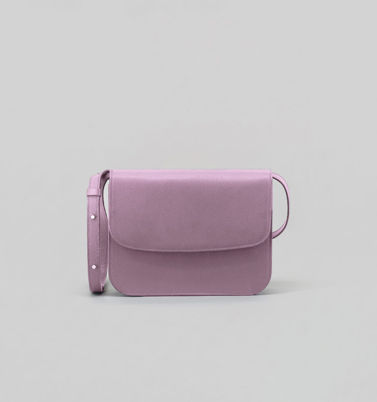 Dusty Lilac Grained Taurillon Flap Bag